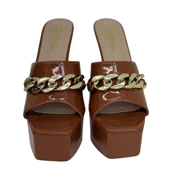 CATHY DIN / Kaiaa-7/ Platform / High Heels / With Chain Accent /Patent Leather / - Picture 5 of 8
